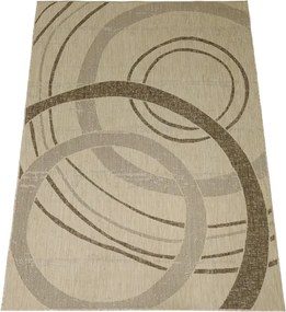 Koberec Eqos 0003 béžový – obdĺžnikový s geometrickým vzorom Rozmer: 140x190 cm