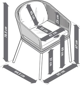 Záhradná stolička s textilným výpletom