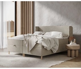 Svetlosivá boxspring posteľ s úložným priestorom 160x200 cm Monpelli – Maison de Rêve