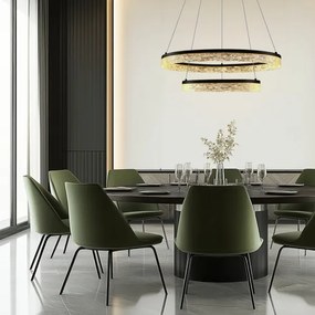 LED luster na lane FROZI LED/38W/230V pr. 60 cm čierny