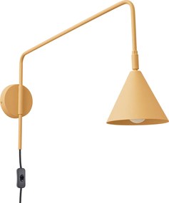 Nástenné svietidlo Nox, 1x zlaté kovové tienidlo, vypínač