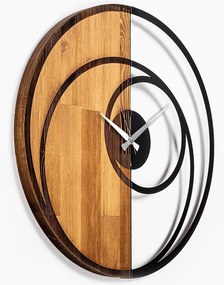Dekoratívne nástenné hodiny WALLIE CIRCLE 56 cm orech/čierne