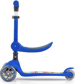 Trojkolesová balančná kolobežka-scooter so sedadlom FUZZY pre deti blue