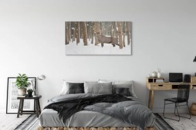 Obraz na akrylátovom skle Jeleň zimné les 125x50 cm