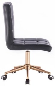 LuxuryForm DESIGN Stolička TOLEDO na zlatej podstave s kolieskami - čierna