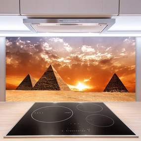Sklenený obklad Do kuchyne Pyramídy architektúra 140x70 cm