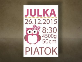 Naše dievčatko Obraz na stenu s textom