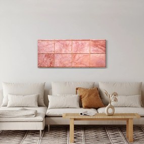 Obraz - Ružové, mramorované dlaždice (120x50 cm)