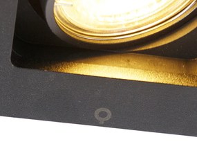 Moderný nastaviteľný zapustený reflektor čierny - Qure