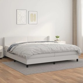 Boxspring posteľ s matracom biela 200x200 cm umelá koža 3130680