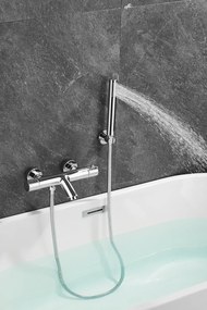Gamma Roy, termostatická vaňová batéria s ručnou sprchovou súpravou, chrómová, GMA-BRYPWT-CH