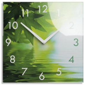 Dekoračné sklenené hodiny 30 cm s motívom prírody