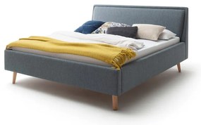 Zelená/modrá čalúnená dvojlôžková posteľ s úložným priestorom s roštom 180x200 cm Frieda – Meise Möbel