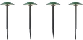 Sada 4 zelených bodových svetiel s hrotom vrátane LED IP44 solárnych - Mushroom