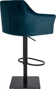 Barová stolička Damaso B - zamat, čierny rám - Zelená