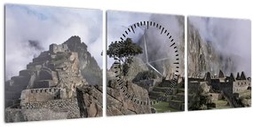 Obraz - Machu Picchu (s hodinami) (90x30 cm)