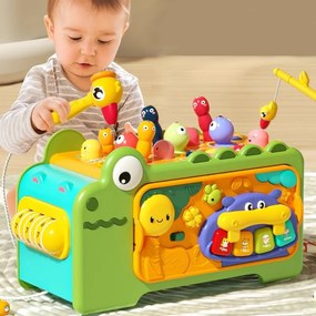 LEAN Toys Interaktívna vzdelávacia kocka krokodíl multifunkčná so zvukmi