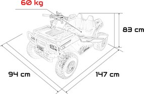 Ramiz Elektrická bugina PROSPECTOR STRONG pre deti ružová + pohon 4x4 + diaľkové ovládanie