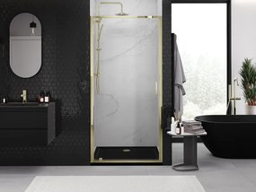 Mexen Exo, výklopné sprchové dvere 60 cm, číre sklo, zlatá, 8181-060-000-50-00