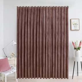 vidaXL Zatemňovací záves s háčikmi, zamat, staroružový 290x245 cm