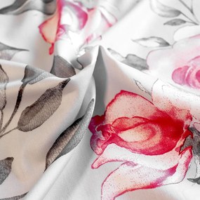 Bierbaum obliečka bavlnený satén 3676 Grey Roses - 140x200 / 70x90 cm