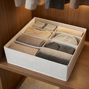 VERK GROUP Organizér na oblečenie a spodnú bielizeň, 8 priehradiek, biely, 32 x 32 x 10 cm
