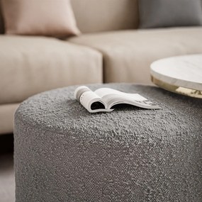 KONFERENČNÝ STOLÍK LEONARDO X ČIERNY LESK + ZLATÝ + TABURET ŠEDÝ