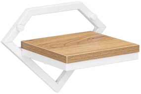 Nástěnný květinový stojan DORON bílý/dub craft