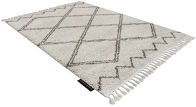 Koberec BERBER ASILA B5970, krémovo - hnedý, strapce,  Maroko Shaggy