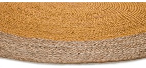 Okrúhly koberec v prírodnej a horčicovej farbe ø 90 cm Mahon – Universal