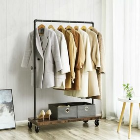 Mobilný stojanový vešiak LINEA hnedá/čierna