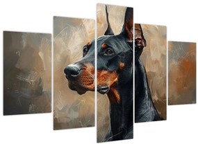 Obraz - Portrét Dobermana (150x105 cm)