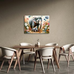 Obraz - Slonia mama, akvarel (70x50 cm)
