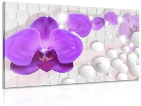 Obraz orchidea na abstraktnom pozadí - 120x80