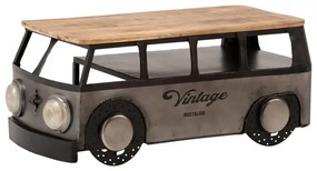 furniture-nabytek.cz - Masívny konferenčný stolík Camper z kovu a dreva, lakovaný, šedá farba