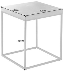 Dizajnový odkladací stolík Haines 45 cm vzor biely mramor