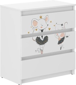 Wooden Toys Detská komoda R-3 MYSZKA SAFARII