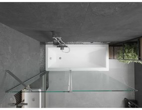 Mexen Flip, vaňová zástena 1-krídlová 140 x 150 cm, otočné krídlo, 6 mm číre sklo, chrómový profil, 894-140-101-01-00