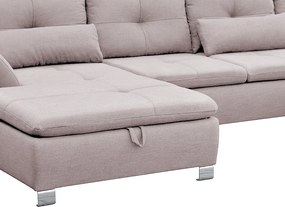 Sedacia súprava Madeira 3A, svetlo ružová látka, tvar pravé U