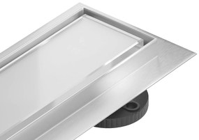 Odtokový sprchovací žľab WHITE GLASS, sklenený kryt