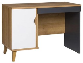 Písací stôl Temero TM03, Farby: dub zlatá / grafit + biely