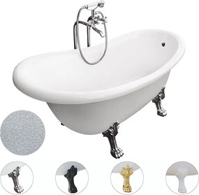 Besco Akrylátová voľne stojaca vaňa Otylia Glam S 160x77 (170x77) s prepadom BESCO-Typ výpuste: Click-Clack s prepadom, chróm, BESCO-Nôžky: Chróm, BE…