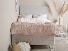 Vansbro 120 polohovateľná boxspring posteľ béžový zamat čelo Alvik