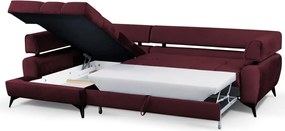 Rohová sedacia súprava Paris, vínová látka, ľavý roh