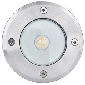 LUTEC Vonkajšie zápustné LED osvetlenie CYDOPS, 6,8W, denná biela, okrúhle, chrómované, IP67