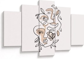 Obraz - Line art tváre (150x105 cm)
