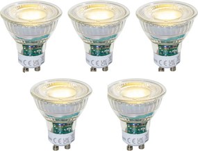 Sada 5 stmievateľných čírych LED žiaroviek GU10 50mm 2,5W 450 lm 3000K