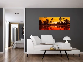 Obraz - Západ slnka nad rezortom (120x50 cm)