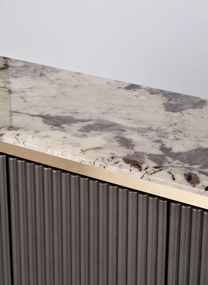 Komoda Stilig ST917 158 cm grafit/zlatá/mramor