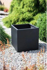Kvetináč BLOCK, sklolaminát, 45x45x45 cm, antracit